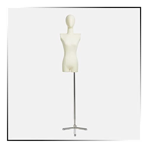 QTWW Torso de maniquíes, Ajuste de Altura con Base de Metal, maniquí de Sastre Femenino, Soporte de exhibición de maniquí Fácil instalación para escaparate, 2 Estilos (Color: Silver A, Tamaño: 35