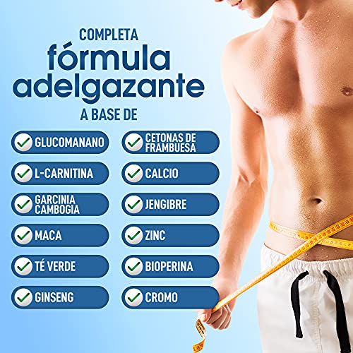 QUITA KILOS | Potente adelgazante para hombres | Quemagrasas, reductor del apetito y estimulante del metabolismo | Redefine tu silueta | Mejora tus entrenamientos físicos | Sin efectos rebote | 60U.