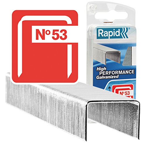 Rapid 40109503 40109503-Grapa 53/8mm. G 1.08M Blíster, Plateado, 8mm, Set de 1080 Piezas