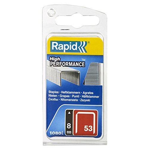 Rapid 40109503 40109503-Grapa 53/8mm. G 1.08M Blíster, Plateado, 8mm, Set de 1080 Piezas