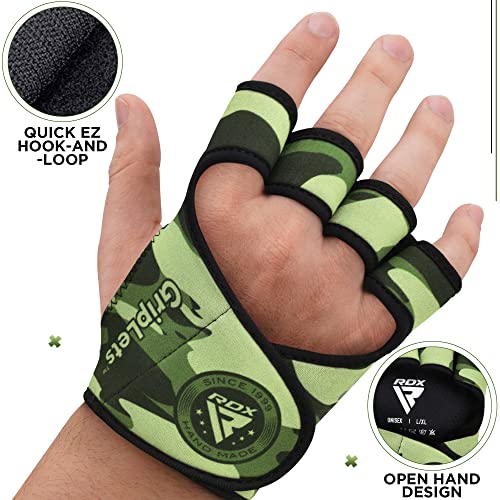 RDX Guantes Gimnasio Pesas Sports Fitness Guant con Agarre Extra Protección Completa De Muñeca Acolchado Levantamiento De Pesa Musculación Equipo De Entrenamiento De Gimnasio En Casa