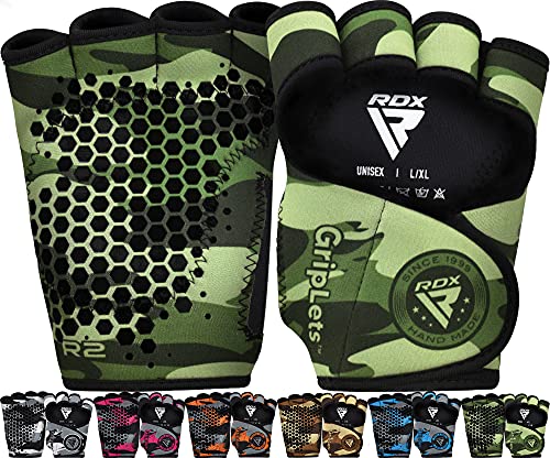 RDX Guantes Gimnasio Pesas Sports Fitness Guant con Agarre Extra Protección Completa De Muñeca Acolchado Levantamiento De Pesa Musculación Equipo De Entrenamiento De Gimnasio En Casa