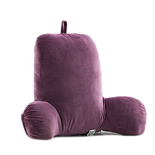 Regenboghorn Cómodo baúl de la cama, respaldo y cojín con brazos – Cojín para baúl de cama – Tumbona de lectura profunda para sofá, salón (morado)