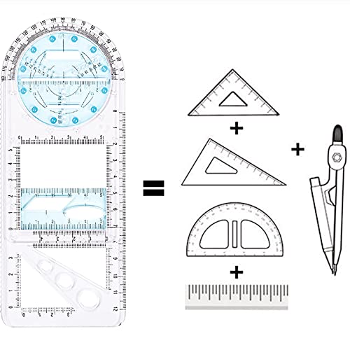 Regla Geométrica Multifuncional, Herramienta de Medición de Plantillas de Dibujo Geométrico para Estudiantes de Secundaria que Estudian un Edificio de Diseño de Oficinas (WB)