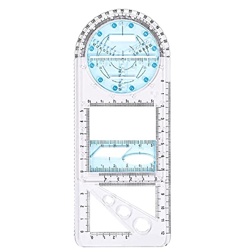 Regla Geométrica Multifuncional, Herramienta de Medición de Plantillas de Dibujo Geométrico para Estudiantes de Secundaria que Estudian un Edificio de Diseño de Oficinas (WB)