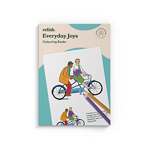 Relish Everyday Joys - Libro para colorear de 27 páginas, actividades de demencia, productos de alzheimer, ayuda para personas mayores