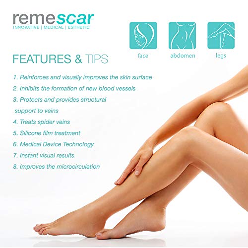 Remescar - Tratamiento de las arañas vasculares - Crema para arañas vasculares en las piernas, el abdomen y la cara - Crema para evitar las varices para hombre y mujer - Resultados inmediatos