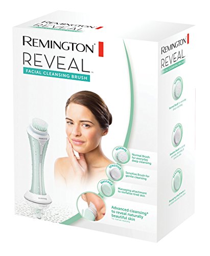 Remington Cepillo Limpiador Facial Reveal - Cabezal Giratorio, 3 Accesorios, Uso Seco y Mojado, Blanco y Verde - FC1000