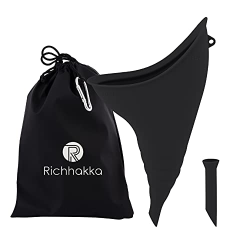 Richhakka Orinal de Viaje para Mujer, orinador de Viaje y Embudo para Mujer, Bolsa discreta para Camping, Senderismo, Actividades al Aire Libre (03-Negro)