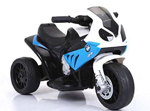 RIRICAR BMW S 1000 RR Triciclo eléctrico, Motocicleta con batería, 3 Ruedas, con Licencia, 1x Motor, batería de 6V, Azul