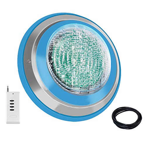 Roleadro Luz LED para piscina, impermeable Luces Sumergibles IP68 47W luces de piscina multicolor, RGB Wall Mounted (12 V AC/DC) con Control Remoto de luz de piscina con mando, cable de 5 pies