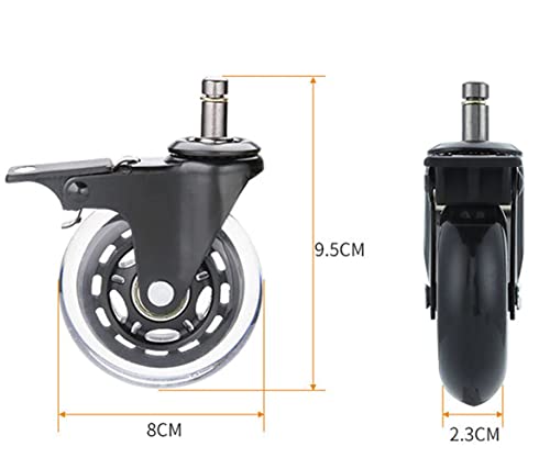 Ruedas de suelo duro para silla de oficina, 5 unidades, 11 x 22 mm, ruedas con freno para silla de oficina y silla de juegos