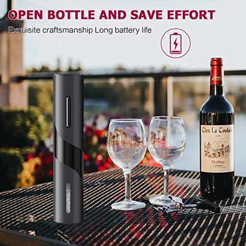 Sacacorchos Eléctrico, USB Recargable Automático Abridor de Botellas de Vino con Cortador de Papel, Vertedor, Tapón de Vacío, Profesional Abrelatas de Vino Set para Fiestas, cenas y Bodas