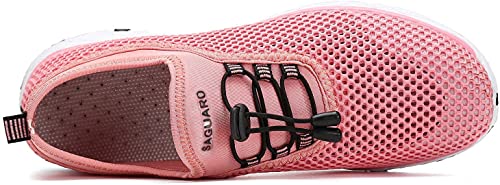 SAGUARO Zapatos de Aqua Mujer Zapatos de Playa Hombre Caminar Zapatos Casuales Ligero Zapatillas Trekking Respirable de Verano Rosa Gr.39