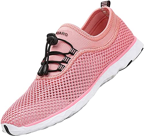 SAGUARO Zapatos de Aqua Mujer Zapatos de Playa Hombre Caminar Zapatos Casuales Ligero Zapatillas Trekking Respirable de Verano Rosa Gr.39