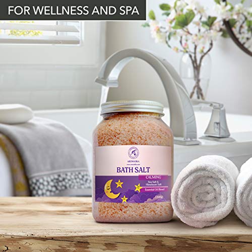 Sales de Baño Calmante 1300g con Aceite Esencial de Sándalo & Lavanda & Bergamota - 100% Sales Naturales Marinas - Relajante - Cuidado corporal - Cuidado Corporal - Aromaterapia