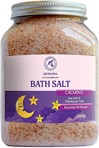 Sales de Baño Calmante 1300g con Aceite Esencial de Sándalo & Lavanda & Bergamota - 100% Sales Naturales Marinas - Relajante - Cuidado corporal - Cuidado Corporal - Aromaterapia