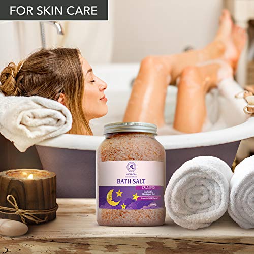 Sales de Baño Calmante 1300g con Aceite Esencial de Sándalo & Lavanda & Bergamota - 100% Sales Naturales Marinas - Relajante - Cuidado corporal - Cuidado Corporal - Aromaterapia