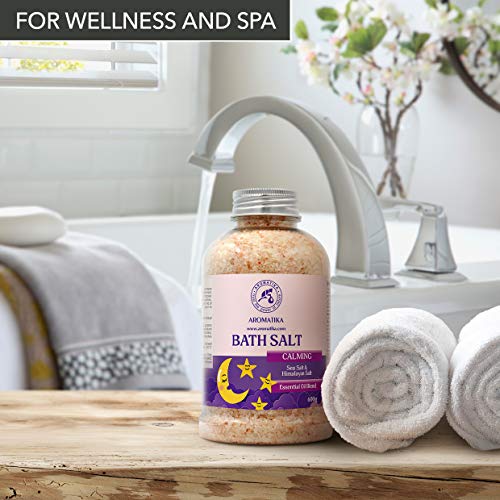 Sales de Baño Calmante 600g con Aceite Esencial de Sándalo & Lavanda & Bergamota - 100% Sales Naturales Marinas - Relajante - Cuidado corporal - Cuidado Corporal - Aromaterapia