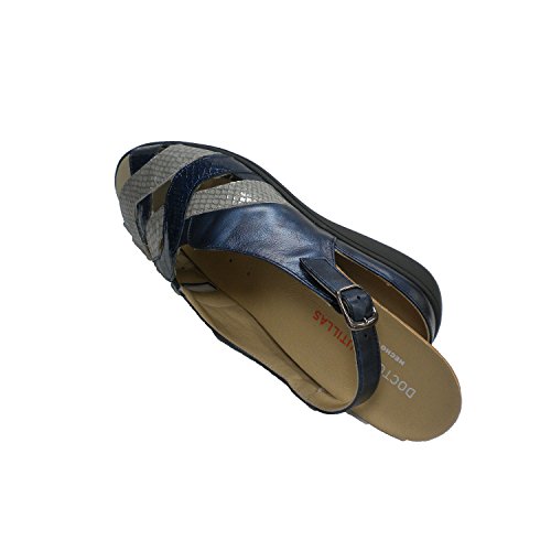 Sandalias Mujer Plantillas extraíbles Doctor Cutillas en Azul Marino Talla 39