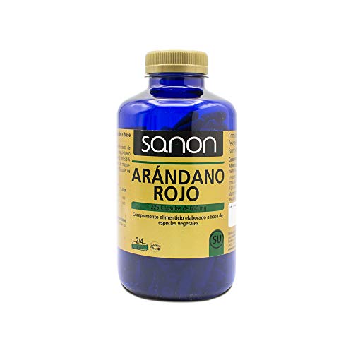 SANON Arandano Rojo Capsulas - Sin Gluten- 225 Cápsulas De 650 Mg - Suministro Entre 56 Y 112 Días - Prevención Infecciones Urinarias - Antioxidante, color Arándano