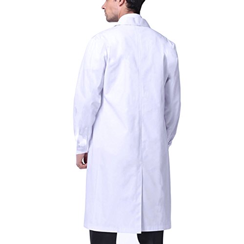 Sasairy Unisex Bata Médico Manga Larga Bata de Laboratorio Enfermera Sanitaria de Trabajo para Médicos Científico