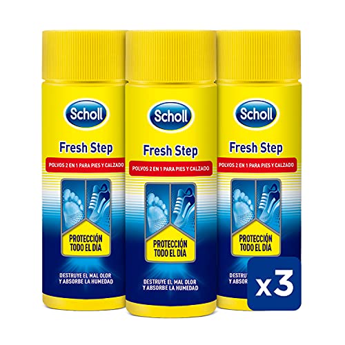 Scholl Desodorante en Polvo Fresh Step 2 en 1 para Pies y Zapatos x 3 unidades