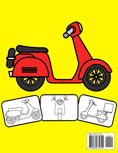 Scooter Coloring Book: Color and Fun, Kids will learn about Scooter with this Awesome Scooter Coloring Book.