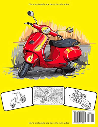 SCOOTER LIBRO DE COLOREAR: Libro de colorear de Scooter de diseños únicos de edición nueva y ampliada para niños y adultos