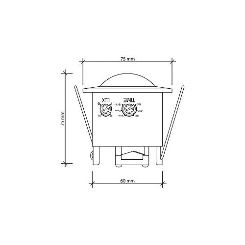 SEBSON® 2X Detector de Movimiento Empotrable, Interior, Montaje en Techo, programable, Sensor de Infrarrojos, Alcance 6m / 360°, LED Adecuado