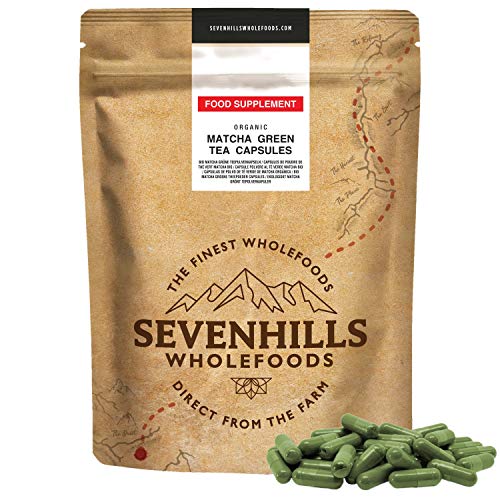 Sevenhills Wholefoods Matcha Organica Cápsulas en polvo de té verde 500mg x 120