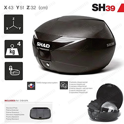 Shad D0B39106 Baúl Moto SH39 Carbono