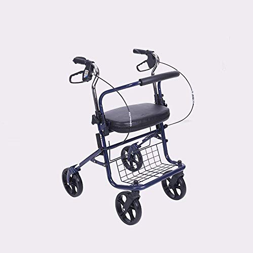 showyow Carrito de Compras Carrito de Compras de 4 Ruedas Vehículo Auxiliar Ligero Carrito para discapacitados Cuatro Ruedas Anticaída Plegado Viaje