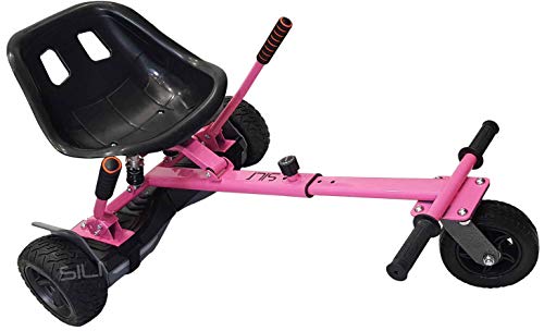 SILI® Kart de suspensión para Todo Terreno para Scooter de Auto Equilibrio de 2 Ruedas, diseño Mejorado con suspensión Debajo del Asiento para máxima Comodidad (Rosado)