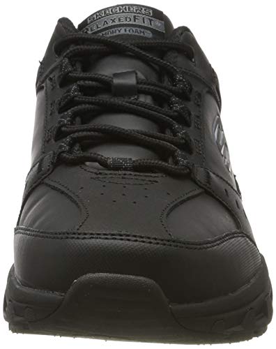 Skechers Oak Canyon-Redwick, Zapatillas Hombre, Negro (BBK Black Leather/Synthetic/Textile/Black Trim), 43 EU