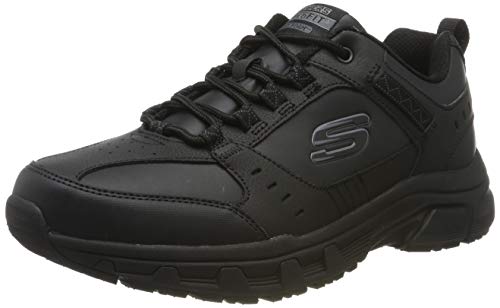 Skechers Oak Canyon-Redwick, Zapatillas Hombre, Negro (BBK Black Leather/Synthetic/Textile/Black Trim), 43 EU