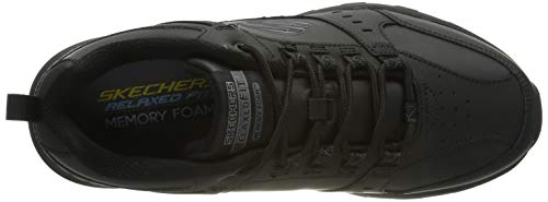 Skechers Oak Canyon-Redwick, Zapatillas Hombre, Negro (BBK Black Leather/Synthetic/Textile/Black Trim), 43 EU