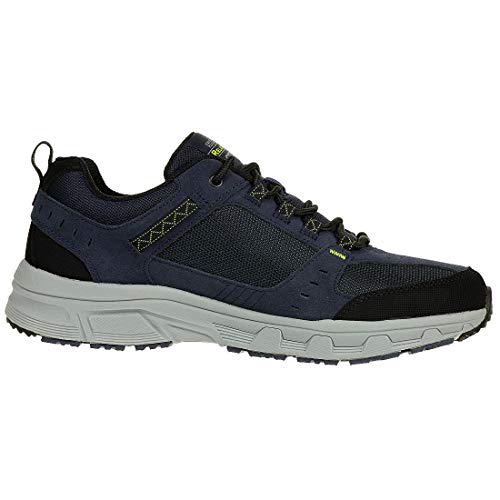 Skechers Oak Canyon, Zapatillas Hombre, Multicolor (NVLM Black Leather/PU/Mesh/Trim), 44 EU