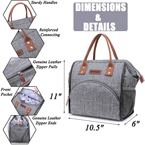 SKILEC Bolsa Termica Porta Alimentos - Nevera Termica para llevar Comida - Bolsa Almuerzo, Bolsa Isotermica, Bolsa Comida Trabajo Playa Picnic Camping Nevera Portátil Pequeña con Aislamiento Termico