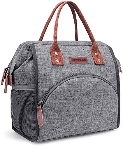 SKILEC Bolsa Termica Porta Alimentos - Nevera Termica para llevar Comida - Bolsa Almuerzo, Bolsa Isotermica, Bolsa Comida Trabajo Playa Picnic Camping Nevera Portátil Pequeña con Aislamiento Termico