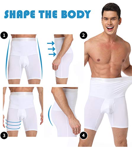 SLIMBELLE® Calzoncillos Bóxer con Faja Reductora para Hombre Ropa Interior Moldeador Pantalones Adelgazante para el Vientre y la Pérdida de Peso y Grasa Body Shaper Suave Transpirable Shapewear Men