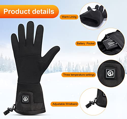 SNOW DEER Guantes Calefactables para Hombre y Mujer,Eléctrico Recargable batería calentada Guantes Forros para Ciclismo al Aire Libre Montorcycle Camping Senderismo Esquí