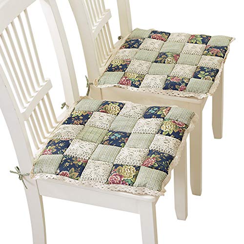 SOFIL Juego de 2 Cojines de Asiento de 40 x 40 cm,Cojines para sillas de jardín,balcón,terraza