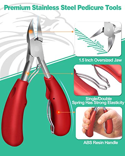 Softale CortaúñAs PodóLogo, CortaúñAs SúPer Afiladas Para UñAs Duras Y Gruesas Encarnadas, Cortadores De UñAs De Acero Inoxidable Para Pedicura, Herramienta De Pedicura Profesional Para