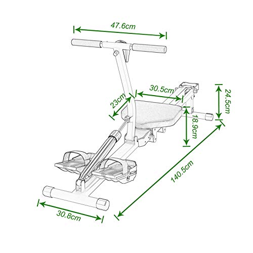 soges Máquina de remo para interiores Máquina de ejercicios de remo para interiores con monitor digital para gimnasios en el hogar Fitness y entrenamiento cardiovascular Negro YKTH-PM-B