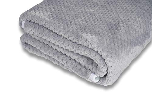 SOGO SS-20221 - Manta Eléctrica Lavable de Lana de Coral, Calentador de Cama 160 x 140 cm Cama Doble, 3 Potencias, Calienta Cama 60x2 Watts, Gris (160 x 140)