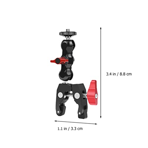 SOLUSTRE Súper Pinza con Soporte de Bola de Ball Cabeza de Bola de Bola Monte Multi- Función de Doble Bola Adaptadora de Bola con Abrazadera Inferior para Luces de Monitor de Campo