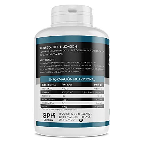 Spirulina Orgánica - 500 mg - 500 comprimidos