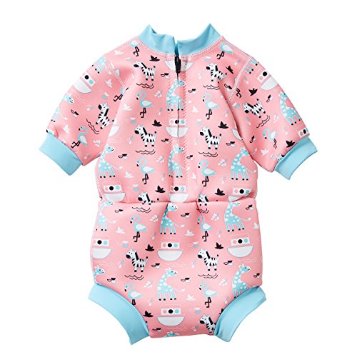 Splash About Happy Nappy - Traje de Neopreno con pañal de natación, Unisex bebé, Traje húmedo, HNWNAXL, Arca de Nina, 12 a 24 Meses