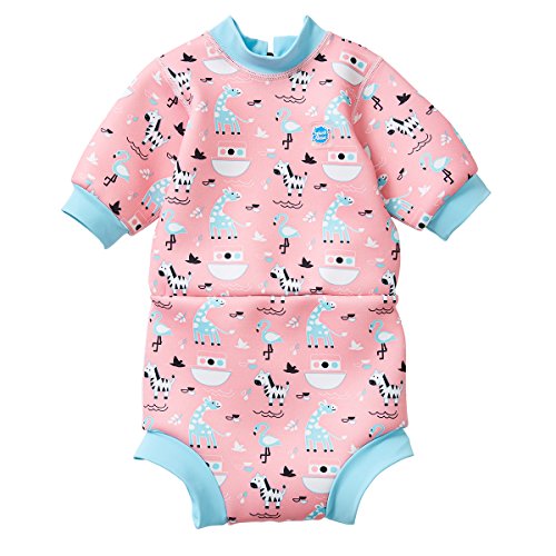 Splash About Happy Nappy - Traje de Neopreno con pañal de natación, Unisex bebé, Traje húmedo, HNWNAXL, Arca de Nina, 12 a 24 Meses